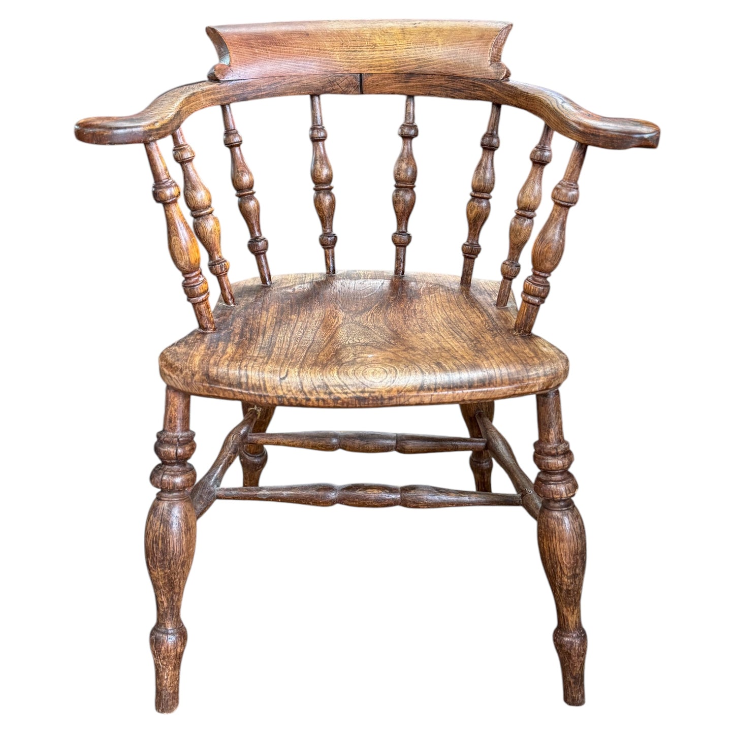 Antique Smoker Bow Captian’s Chair - Nathaniel’s Antiques