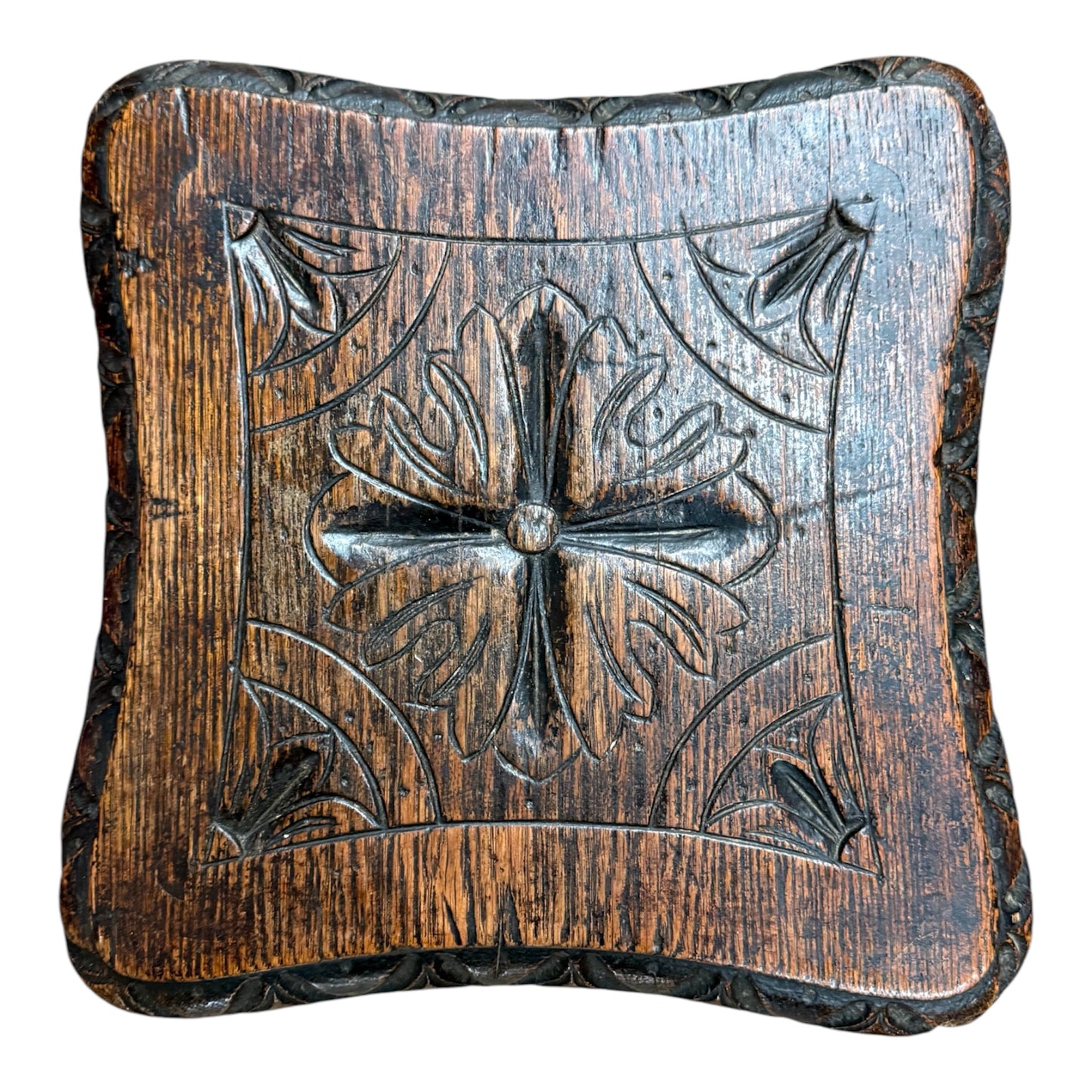 English Oak Ebonised Stool - Nathaniel’s Antiques