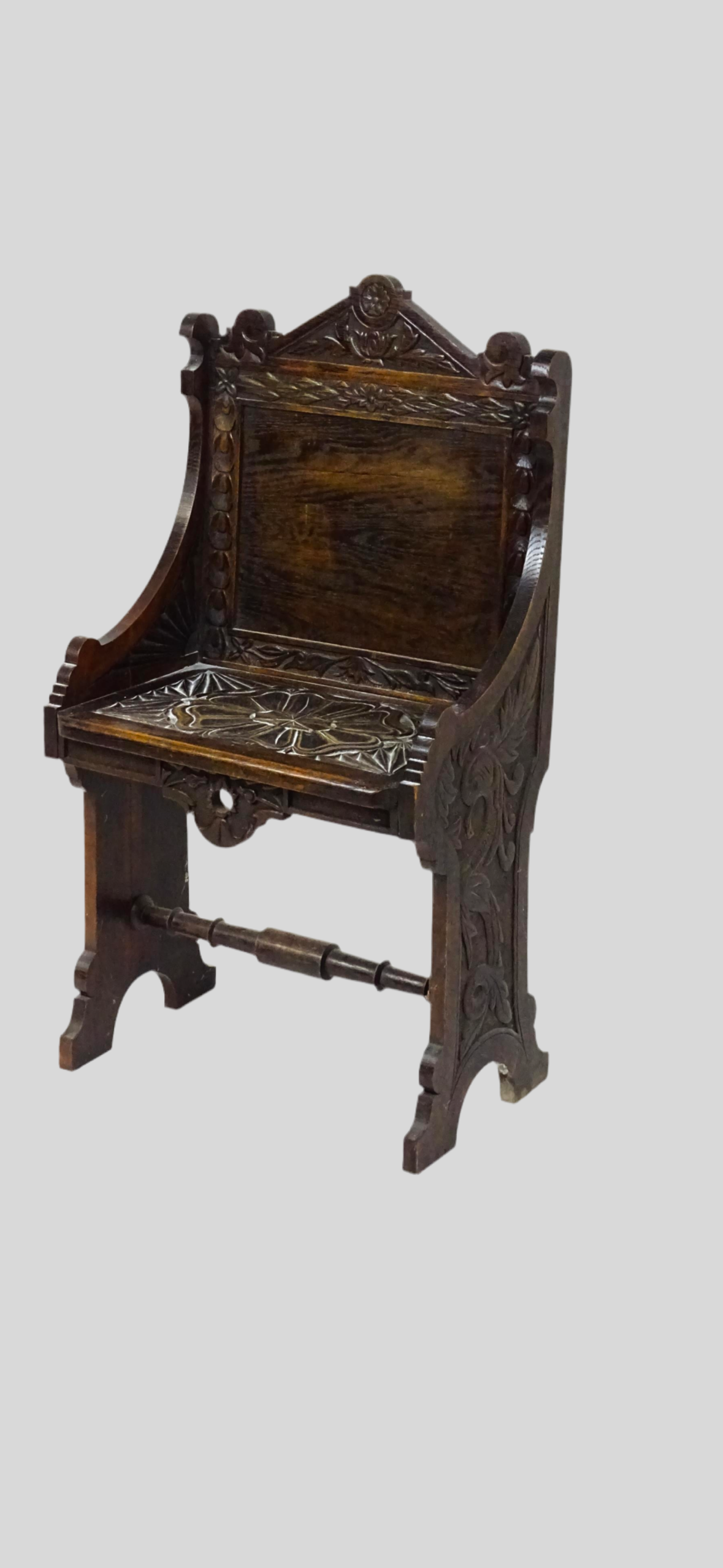 Victorian Carved Oak Chair