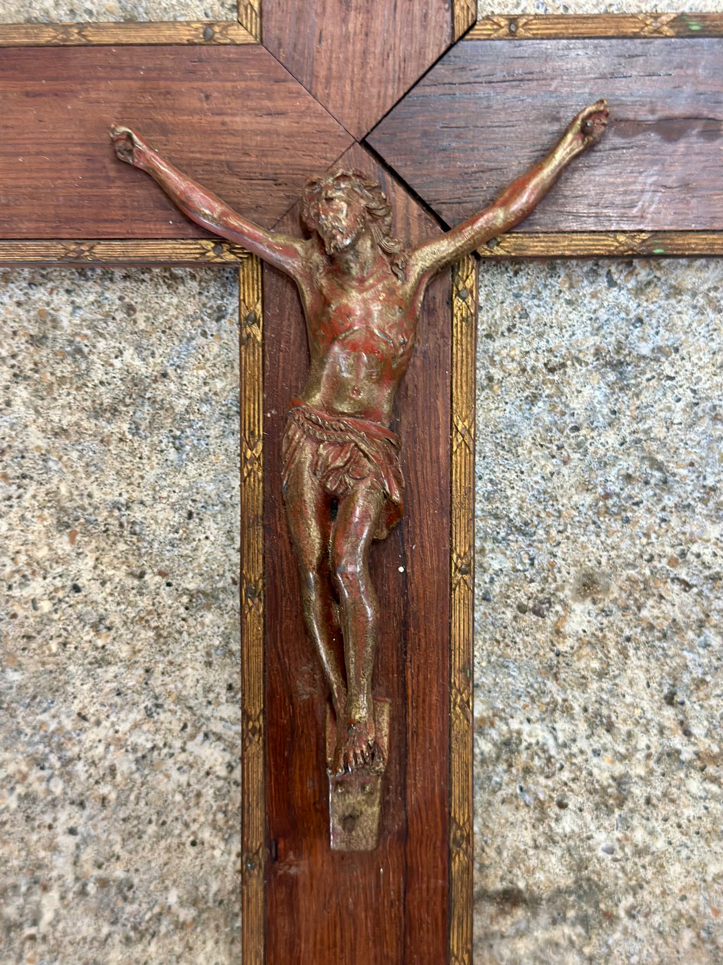 Wood and Brass Crucifix