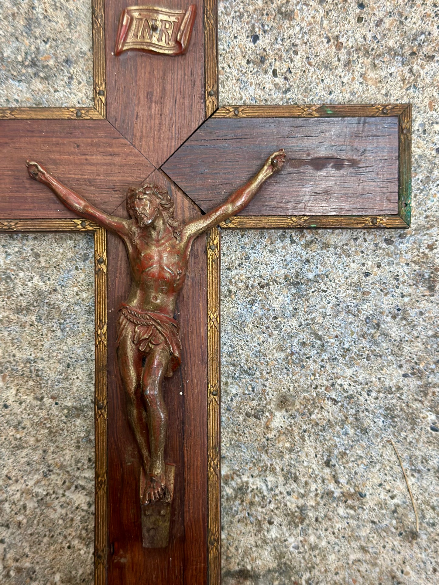 Wood and Brass Crucifix