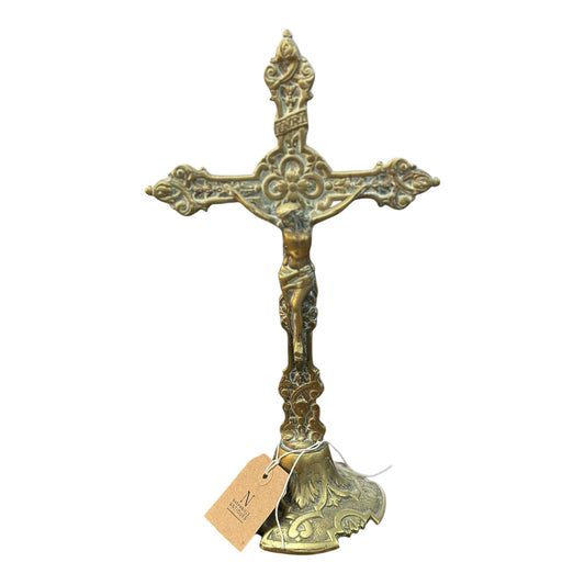 French Brass Crucifix