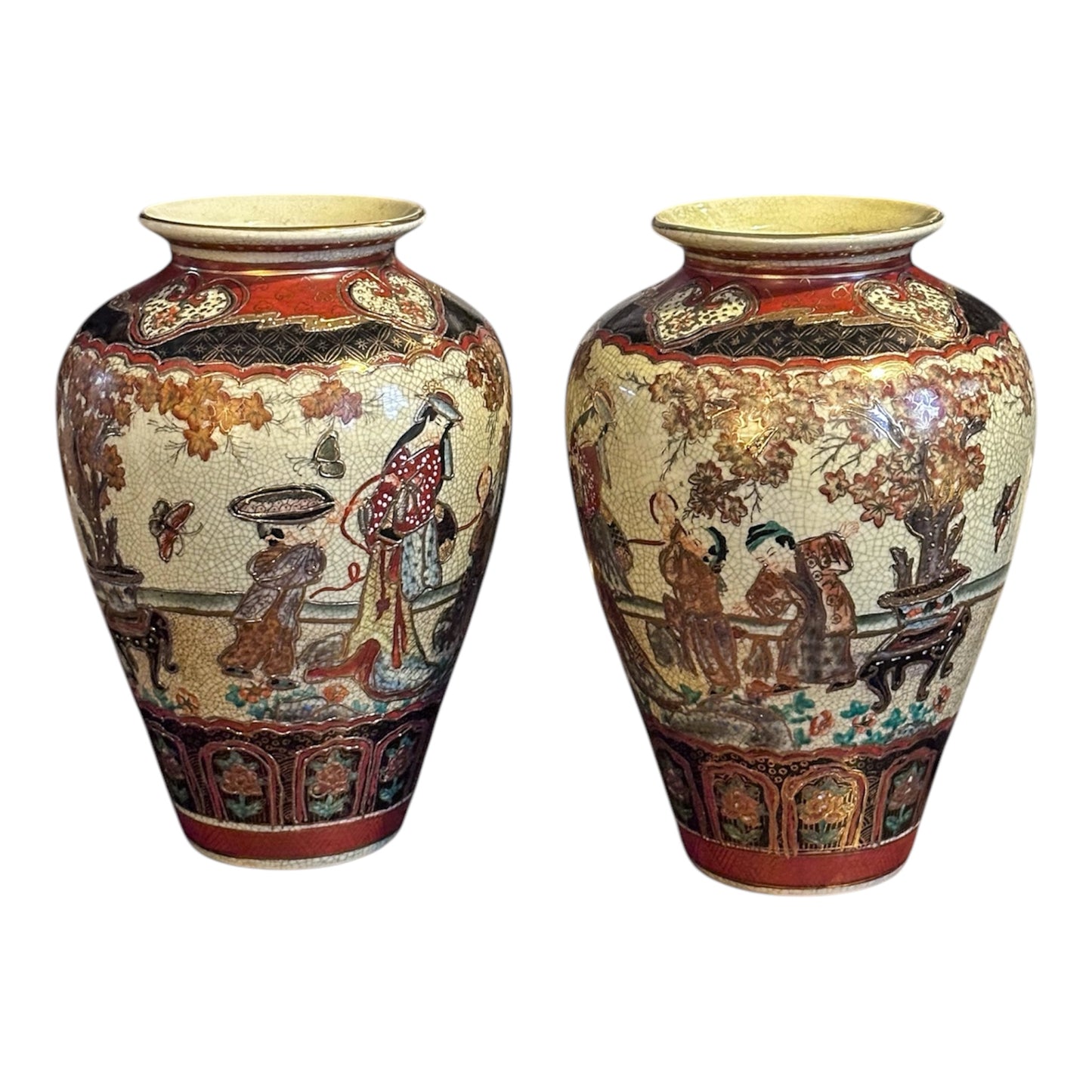 Pair of Oriental Baluster Vases