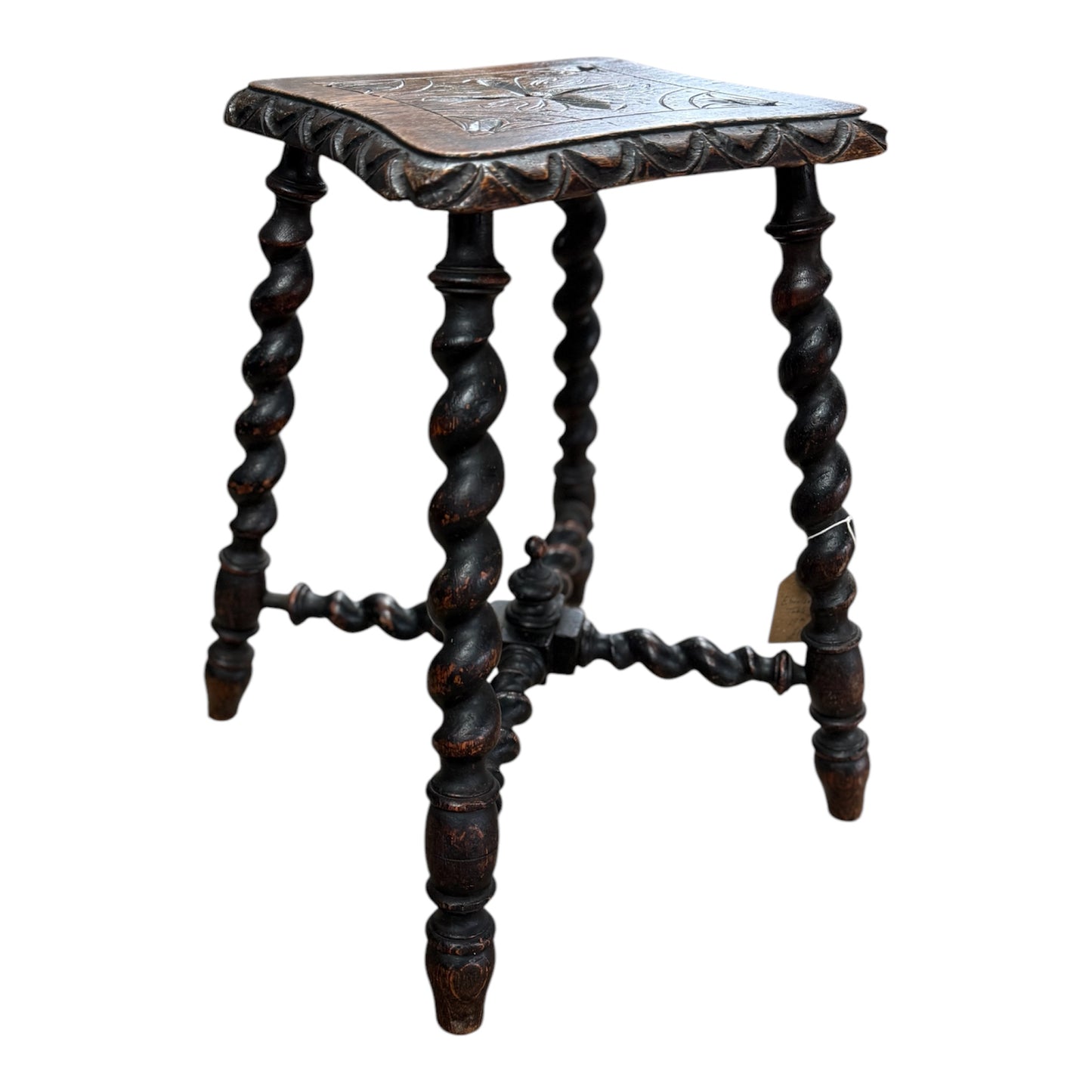 English Oak Ebonised Stool