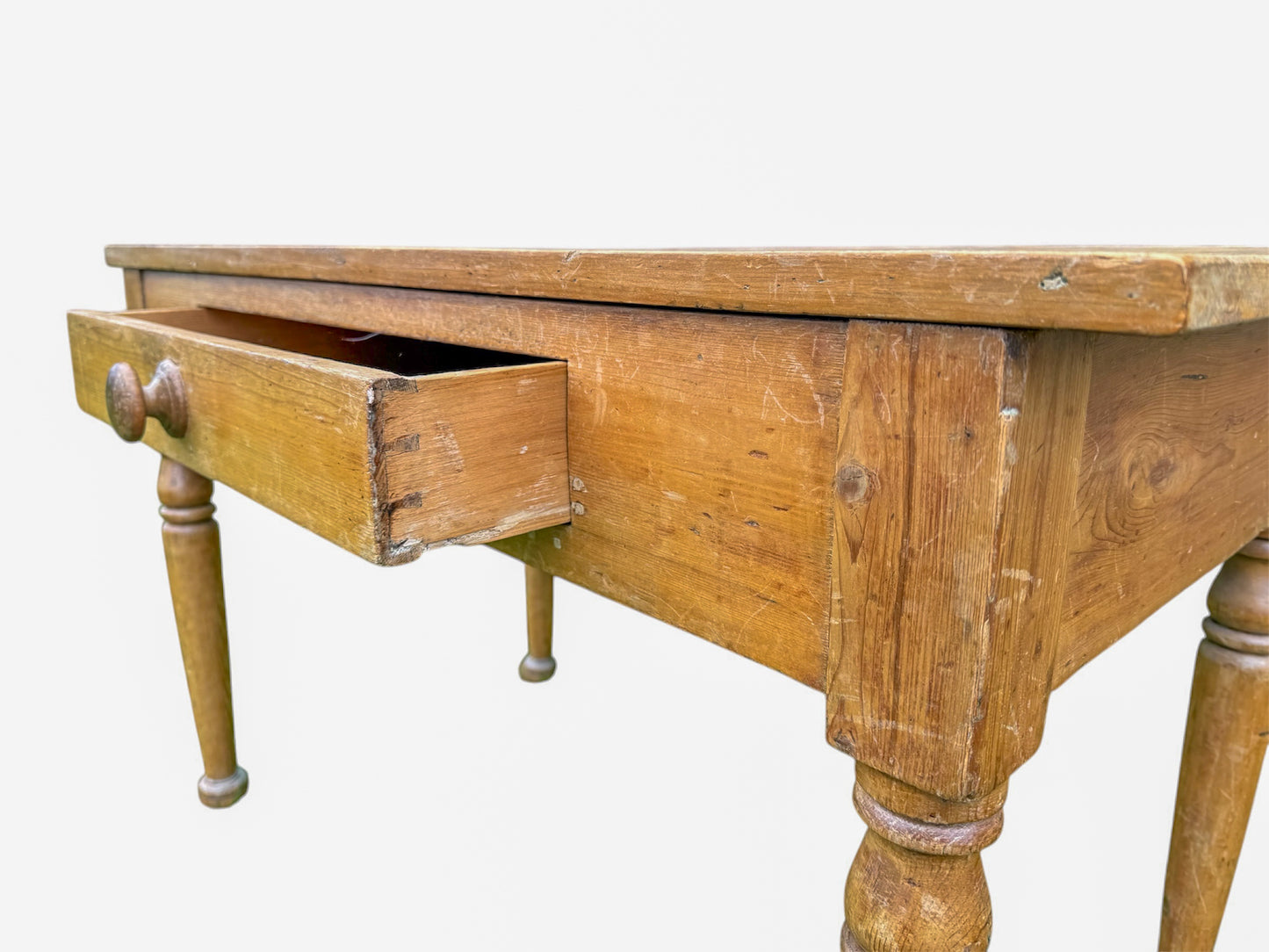 Victorian Pine Rustic Console Table